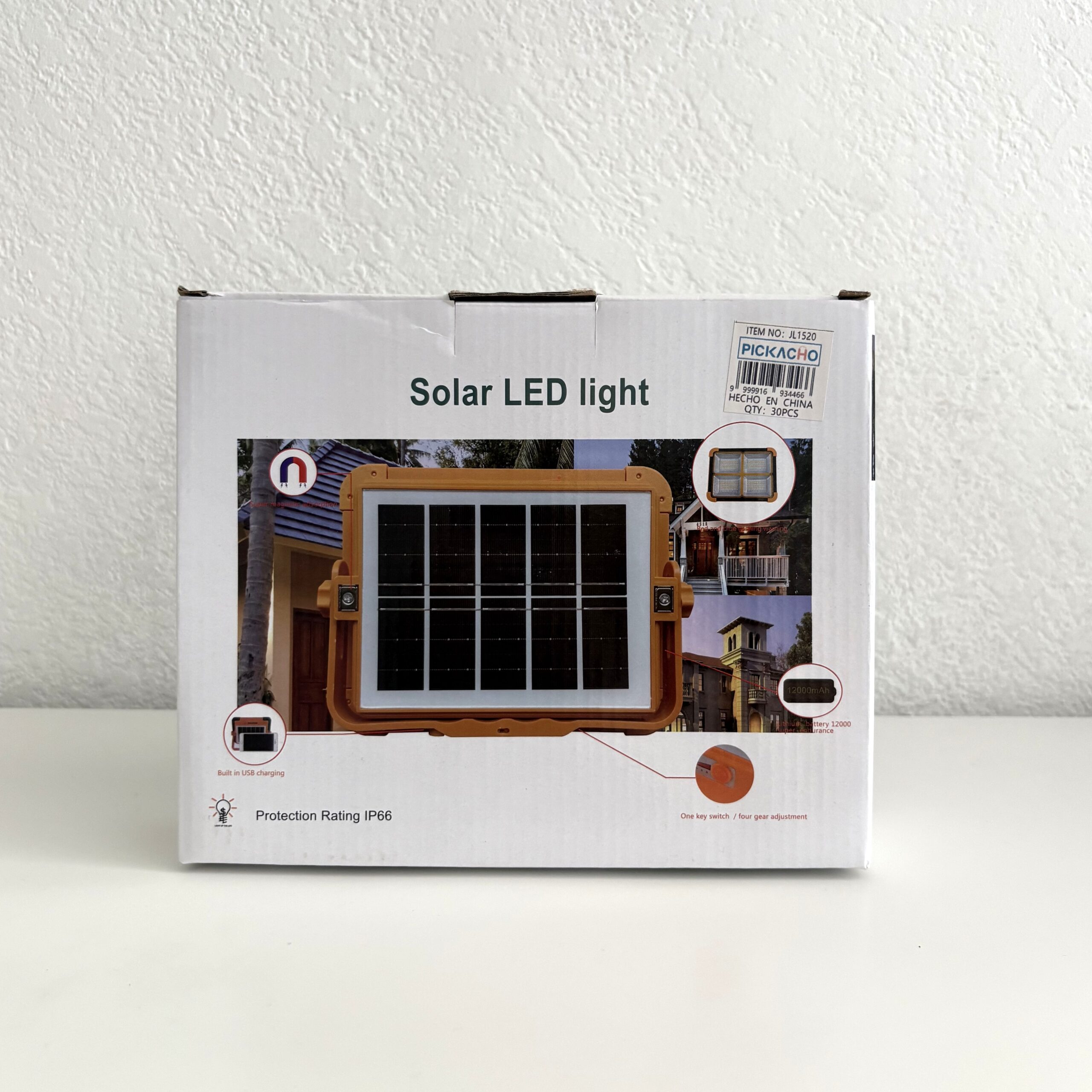 Lámpara Solar LED Portátil IP66 con 4 Paneles de Luz y USB - Imagen 4